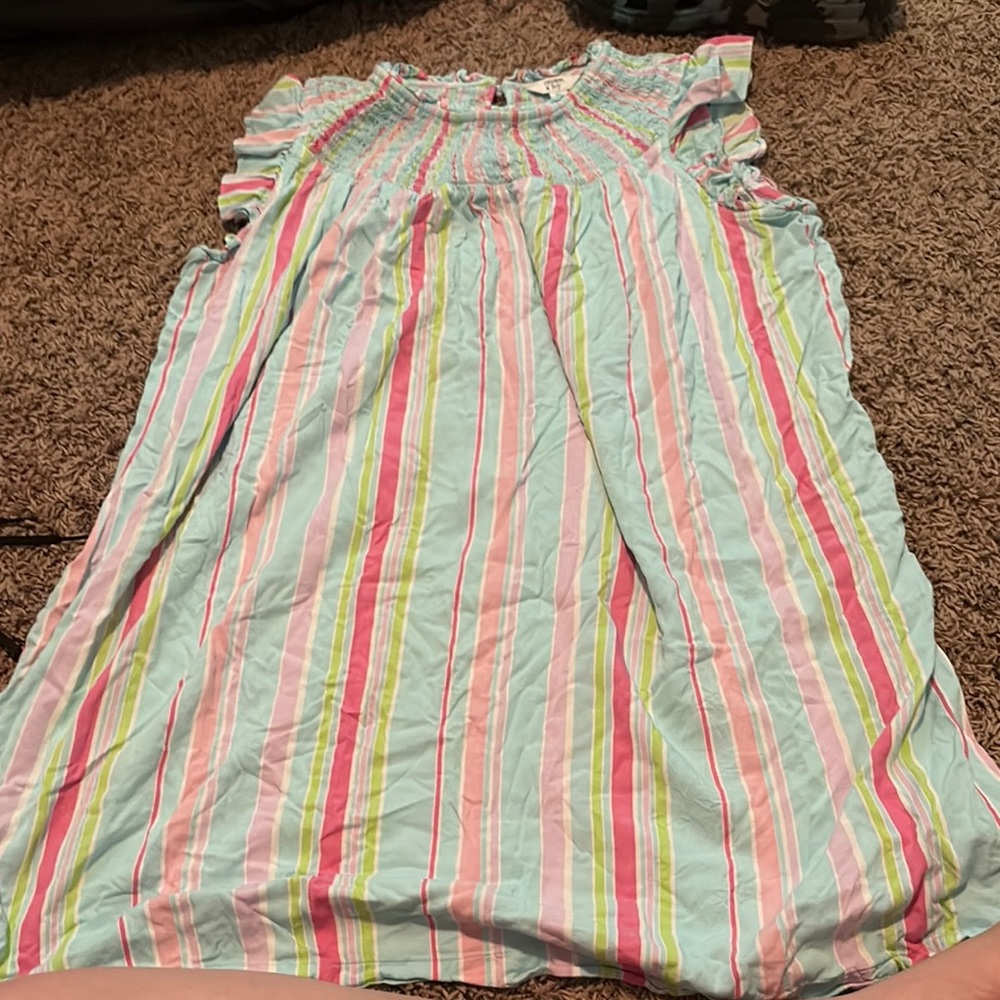 Crown & Ivy Pink and Green Casual Dress